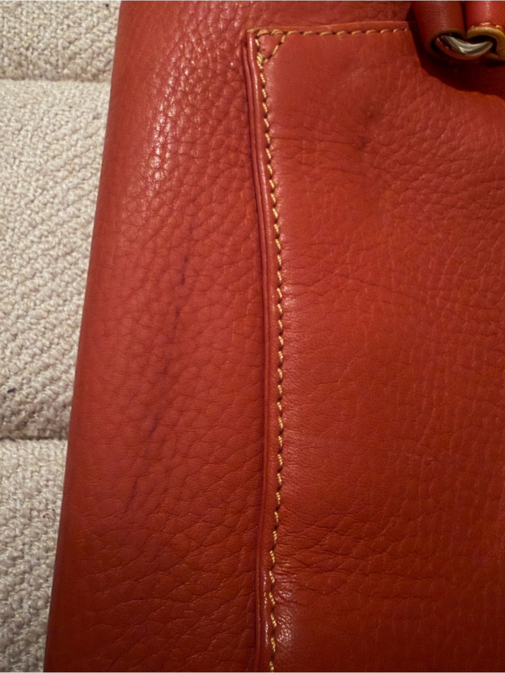 Cole Haan Tan Leather Double-Handle Shoulder Bag - Picture 12 of 12